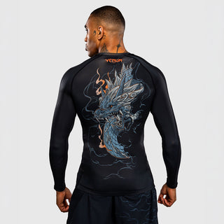 Rashguard Venum Thunder Dragon maniche lunghe Nero-Combat Arena
