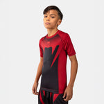 Rashguard bambino Venum Attack maniche corte Nero-rosso-Combat Arena