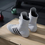 Chaussures de boxe Adidas Box Hog 2 Blanc-noir 