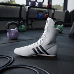 Chaussures de boxe Adidas Box Hog 2 Blanc-noir 