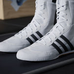 Chaussures de boxe Adidas Box Hog 2 Blanc-noir 