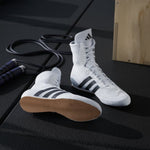 Chaussures de boxe Adidas Box Hog 2 Blanc-noir 