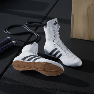 Chaussures de boxe Adidas Box Hog 2 Blanc-noir 