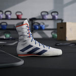 Chaussures de boxe Adidas Box Hog 4 Blanc-bleu 