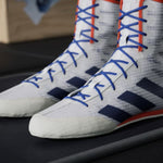 Chaussures de boxe Adidas Box Hog 4 Blanc-bleu 