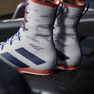 Chaussures de boxe Adidas Box Hog 4 Blanc-bleu 