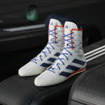 Chaussures de boxe Adidas Box Hog 4 Blanc-bleu 
