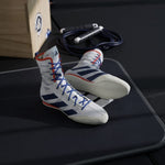 Chaussures de boxe Adidas Box Hog 4 Blanc-bleu 