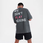 T-shirt Boxraw We Don't Play Boxing Oversize Gris-rose-Combat Arena