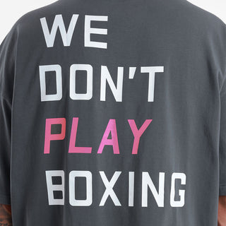 T-shirt Boxraw We Don't Play Boxing Oversize Gris-rose-Combat Arena