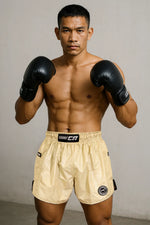 Shorts de kick-thai Combat Arena Light Tech Blanc crème 