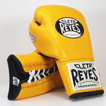 Gants de boxe Cleto Reyes Safetec CB4 Jaune avec lacets