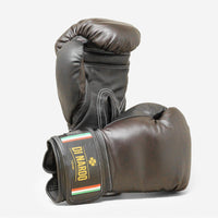Gants de boxe Di Nardo avec velcro 12 Oz Marron-noir 